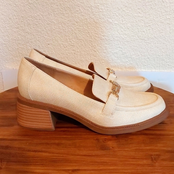 Dr.Scholls Rate Up Bit Off White Horse Bit Heel Loafers Dress Shoes Comfort Sz.8 - Picture 4 of 11